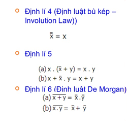 Các định lý của đại số logic (Boolean)